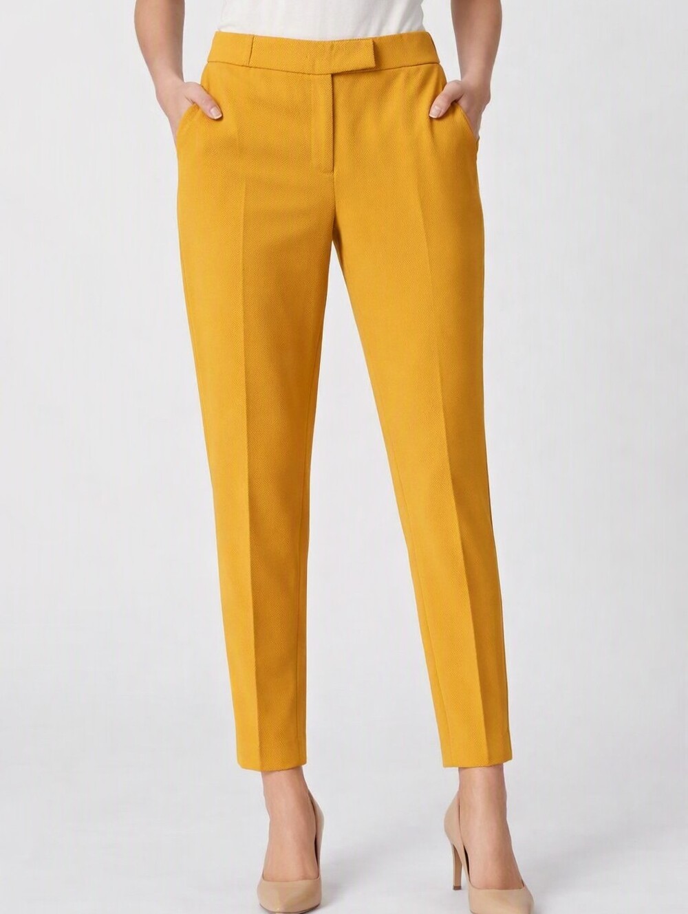 💖Anne Klein Mustard Yellow Fabric trousers